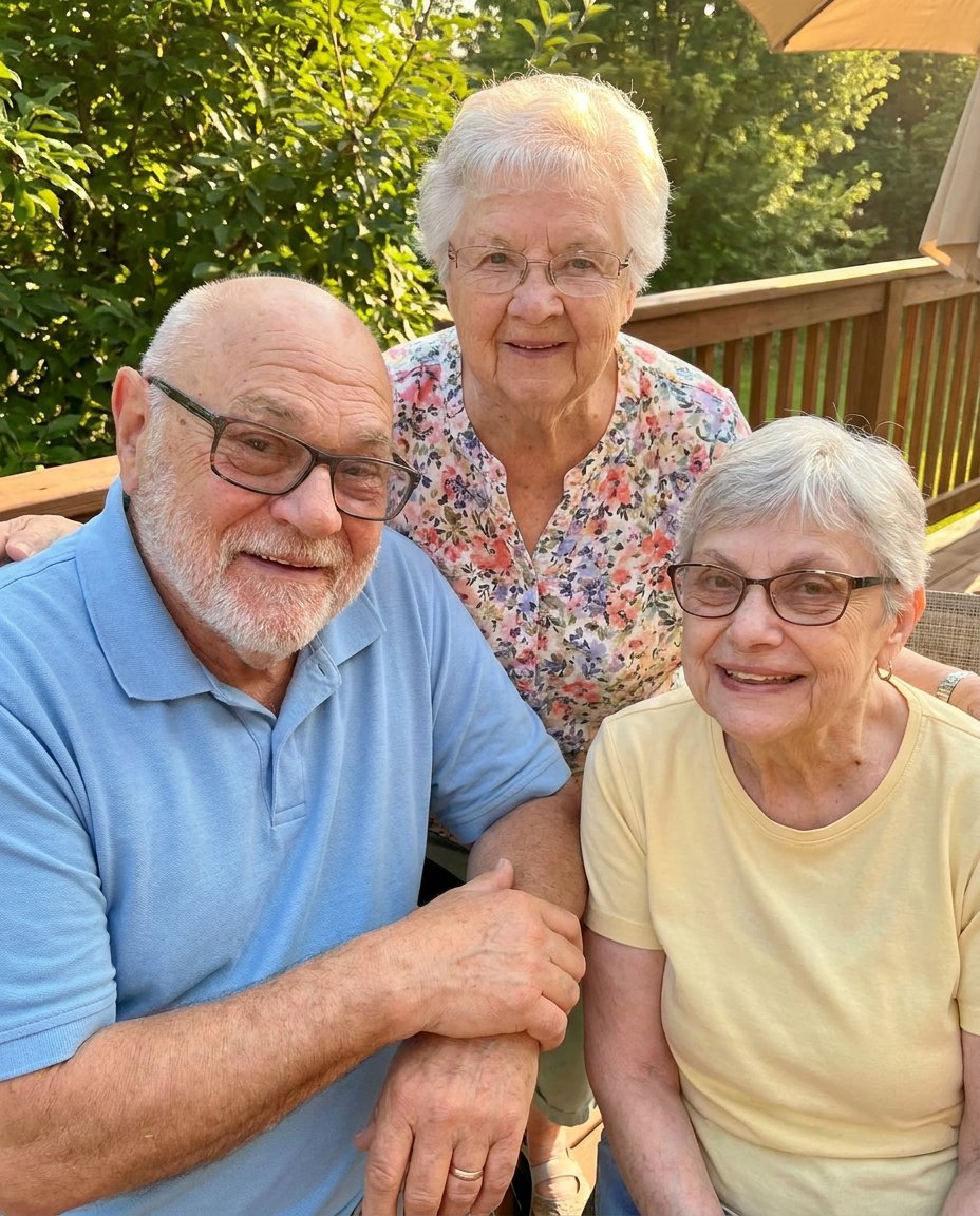 Group of seniors smiling together outdoors